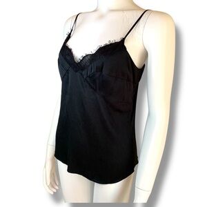 Diane von Furstenberg 100% Silk Black Cami – Evening / Cocktail Top (Sz 10)